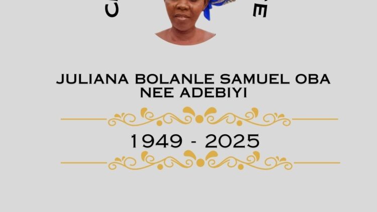 Juliana Bolanle Samuel Oba Nee Adebiyi